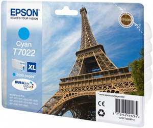 Epson Original T7022 XL Cyan Ink Cartridge
